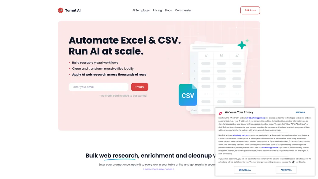 Tomat.AI 官网截图