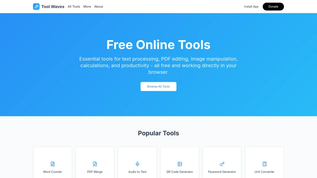 ToolWaves 官网截图