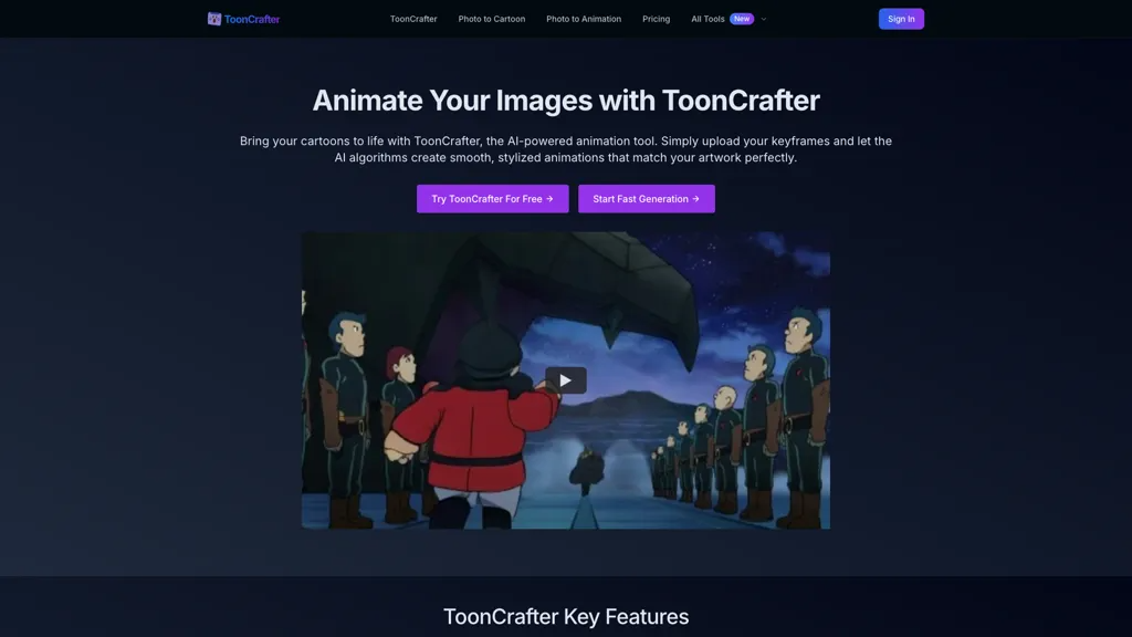 ToonCrafter 官网截图