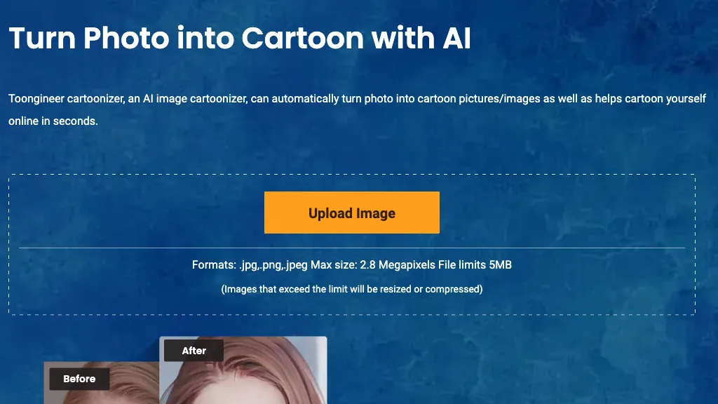 Toongineer Cartoonizer 官网截图