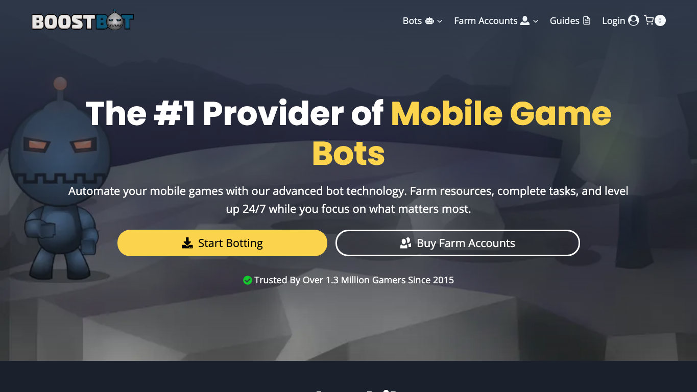 BoostBot Mobile Game Bots 官网截图