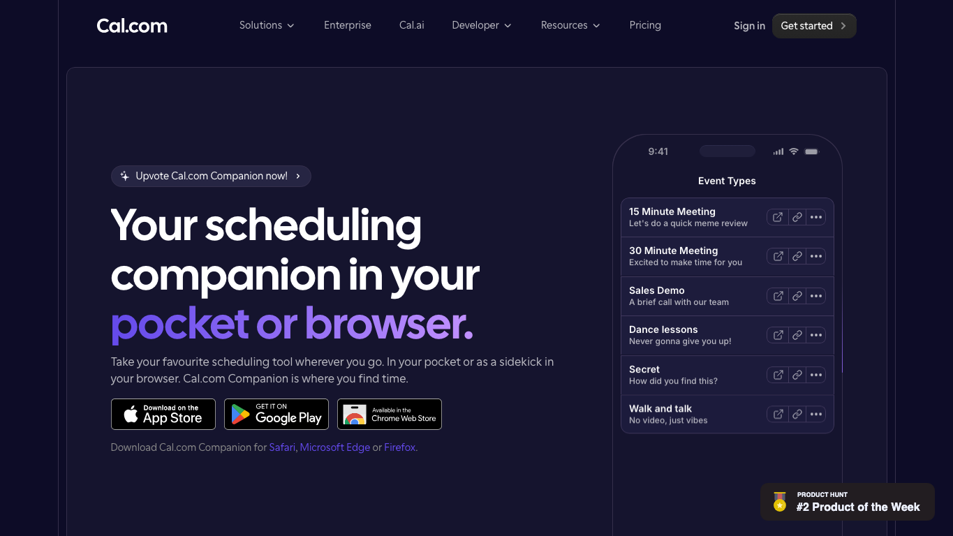 Cal.com 官网截图