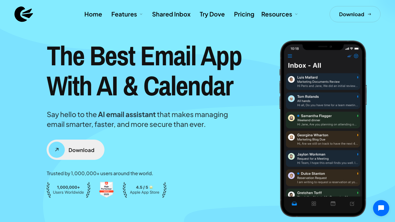 Canary Mail 官网截图