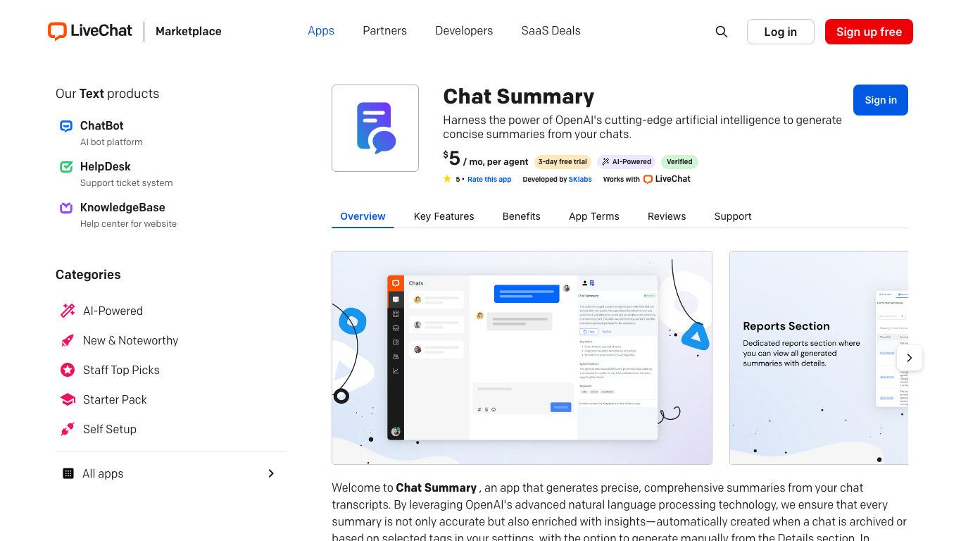 Chat Summary for LiveChat 工具截图
