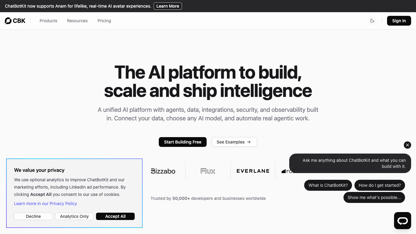 ChatBotKit 工具截图