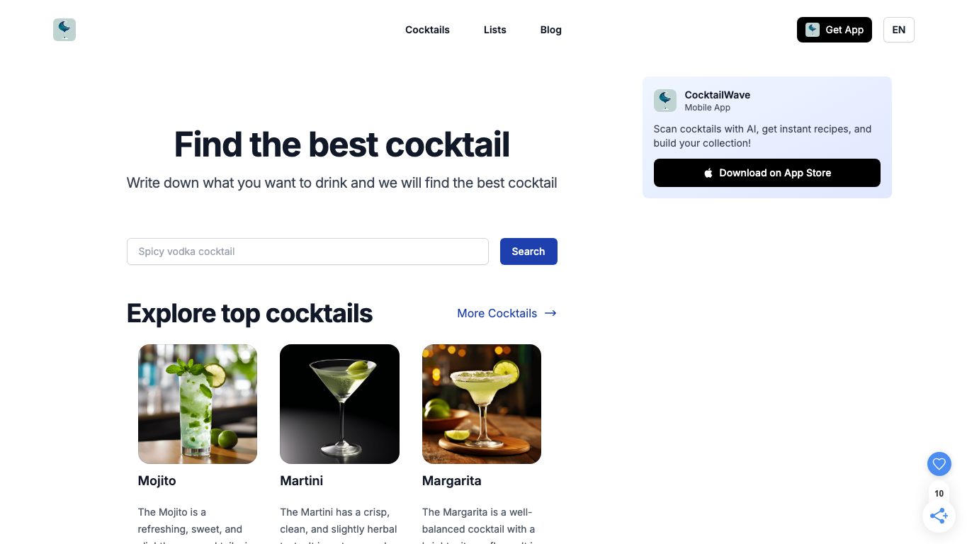 CocktailWave 官网截图