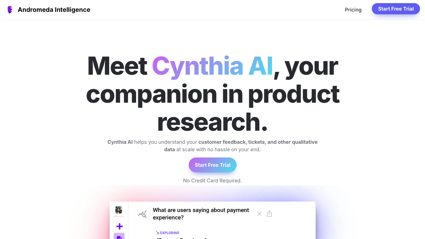 Cynthia AI 官网截图