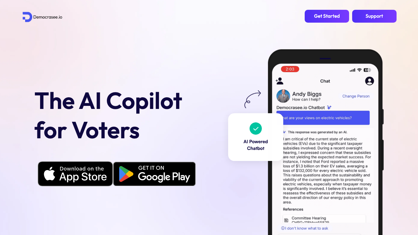 Democrasee.io 工具截图