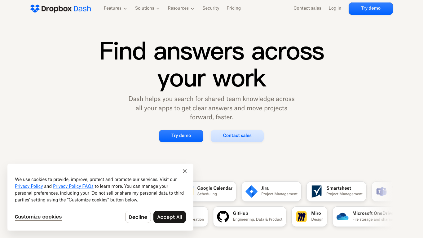 Dropbox Dash 工具截图