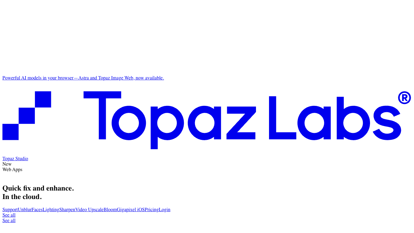Topaz Gigapixel AI 官网截图