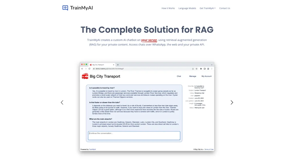 TrainMyAI 官网截图