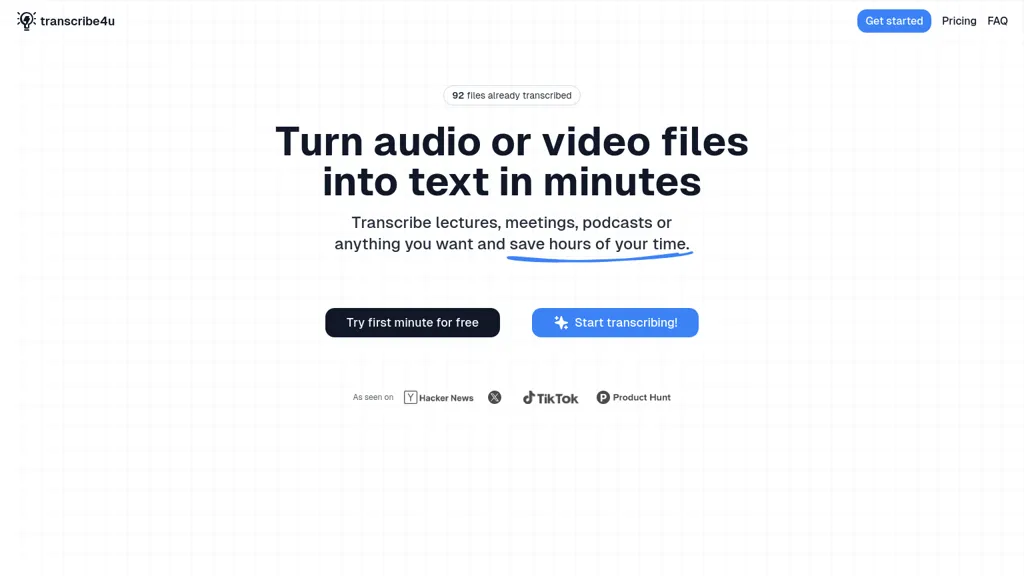 transcribe4u 工具截图