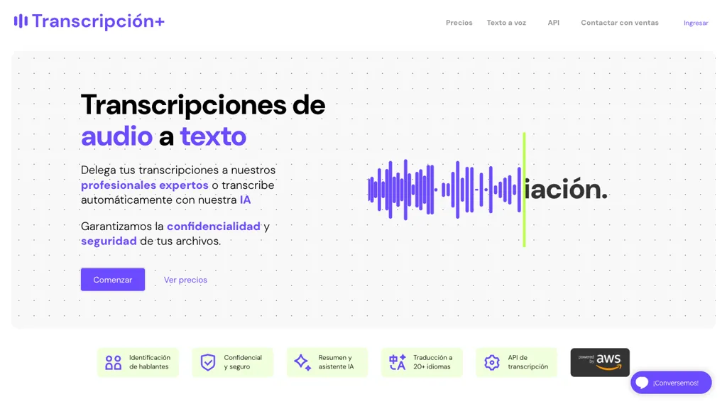 Transcripción+ 工具截图