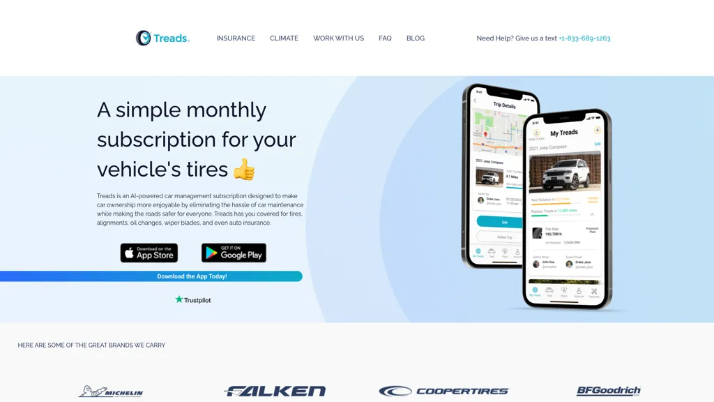 Treads Tire Subscription 官网截图