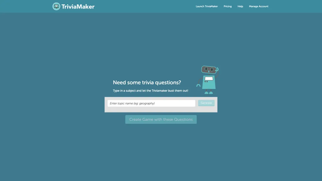 TriviaMaker 官网截图