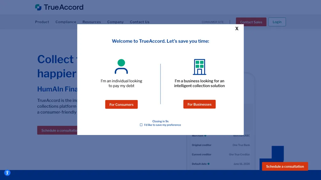 trueaccord.com 官网截图
