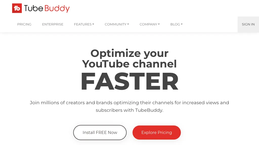 TubeBuddy 官网截图