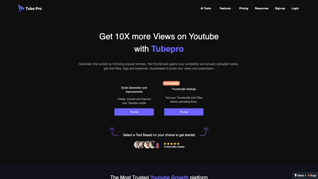 TubePro 官网截图