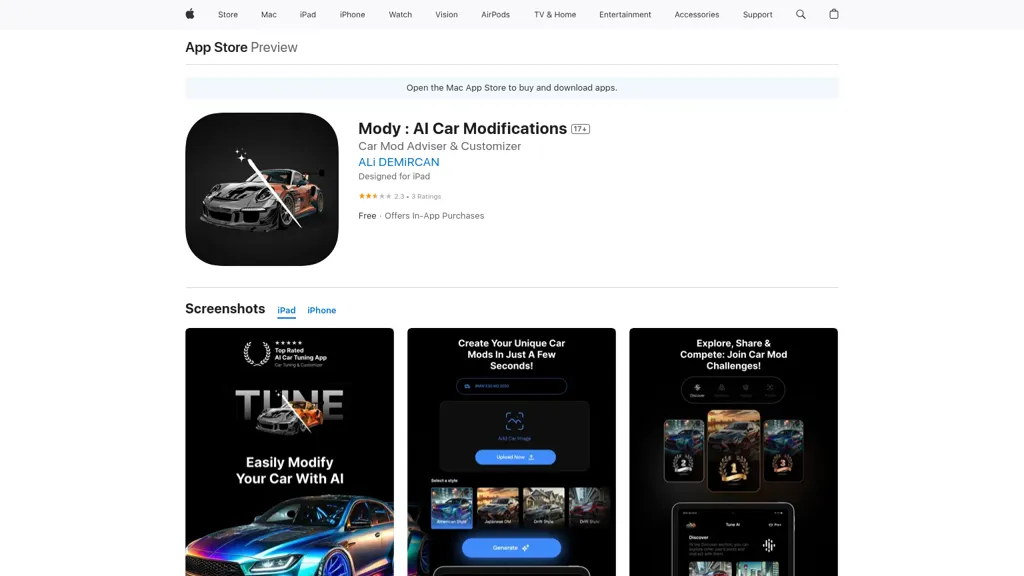 Tune: AI Car Tuning 官网截图