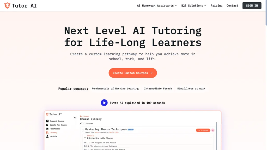 TutorAI 官网截图