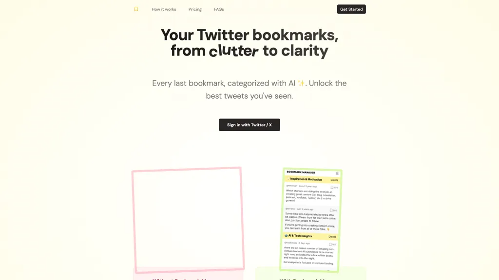 TwitterBookmarks 官网截图