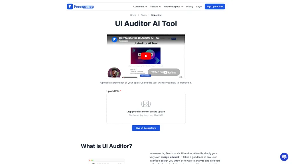 UI Auditor AI Tool 官网截图