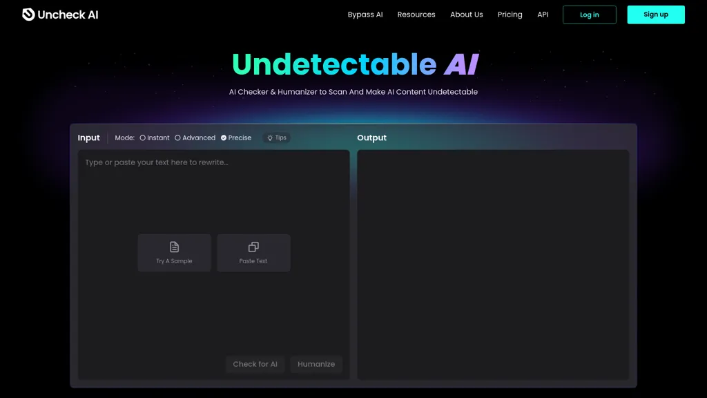 Uncheck AI 官网截图