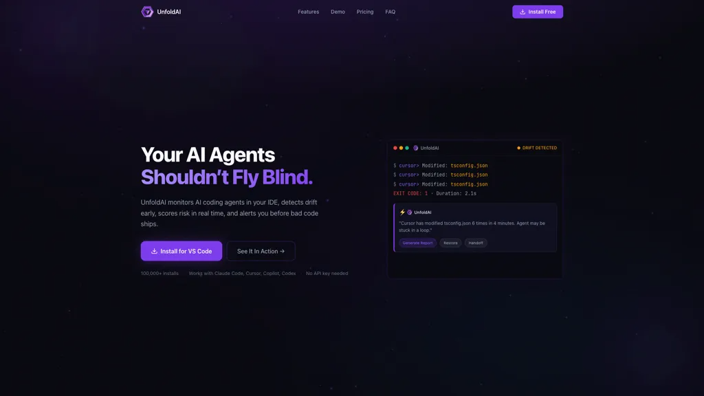 Unfold AI 官网截图
