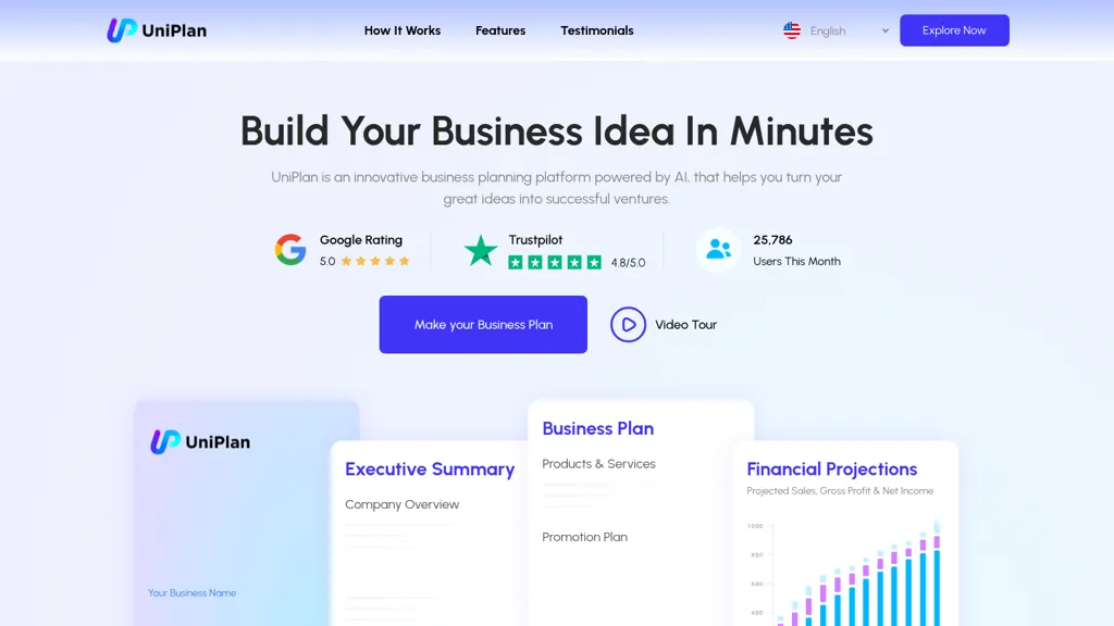 Uniplan.ai 官网截图