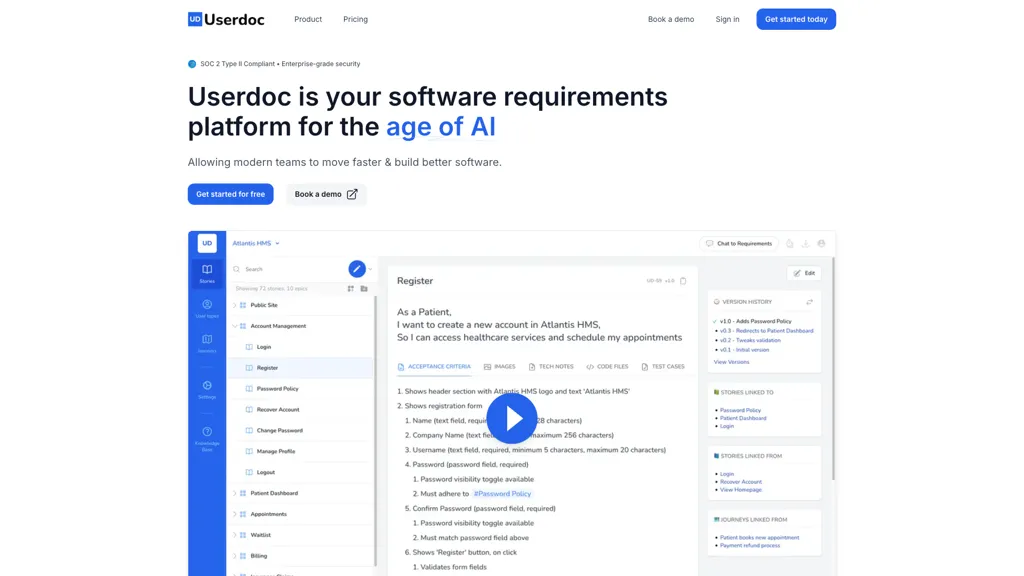 Userdoc 官网截图