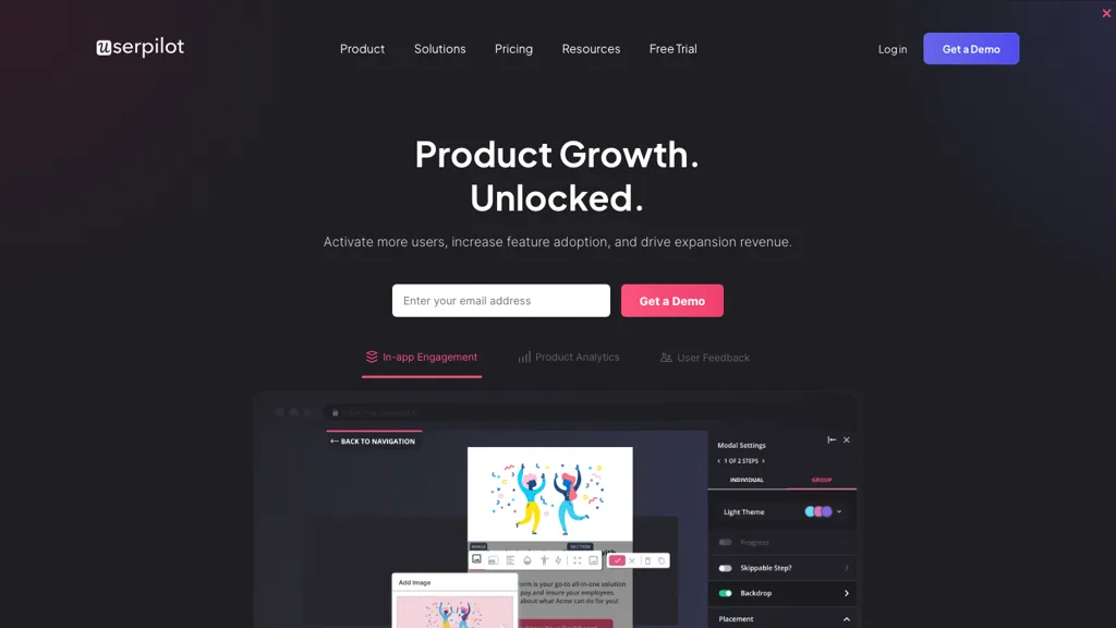 Userpilot 官网截图