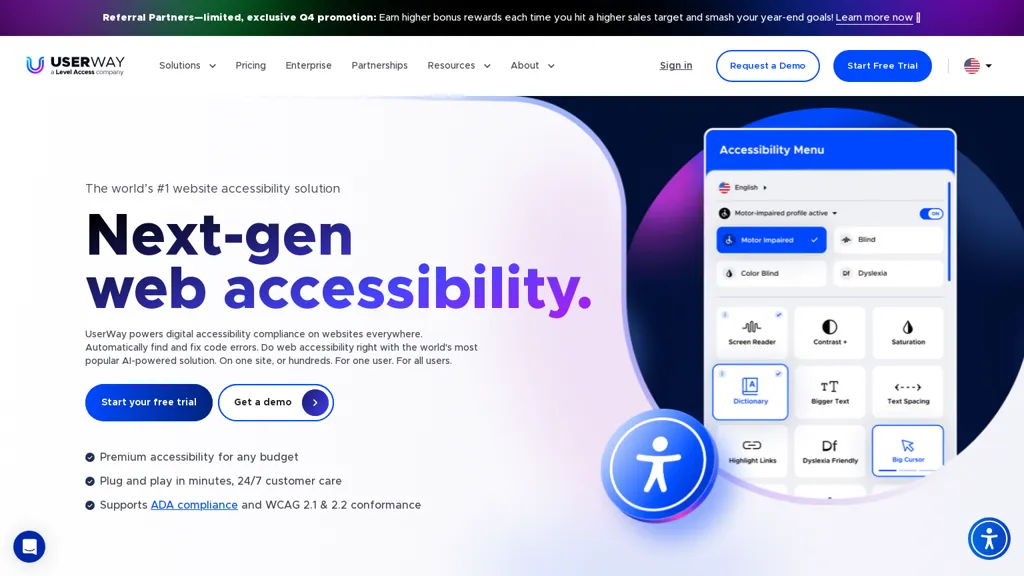 Userway 工具截图