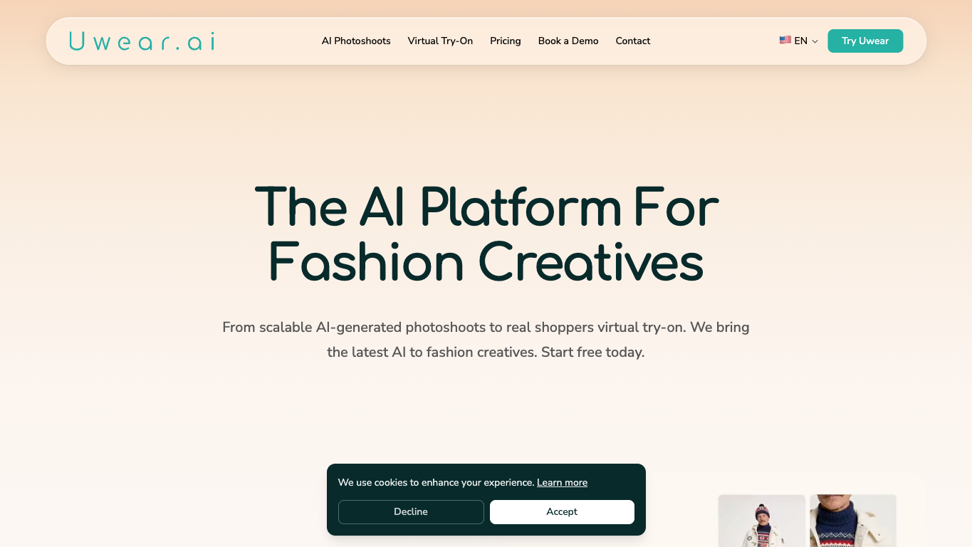 Uwear.ai 官网截图