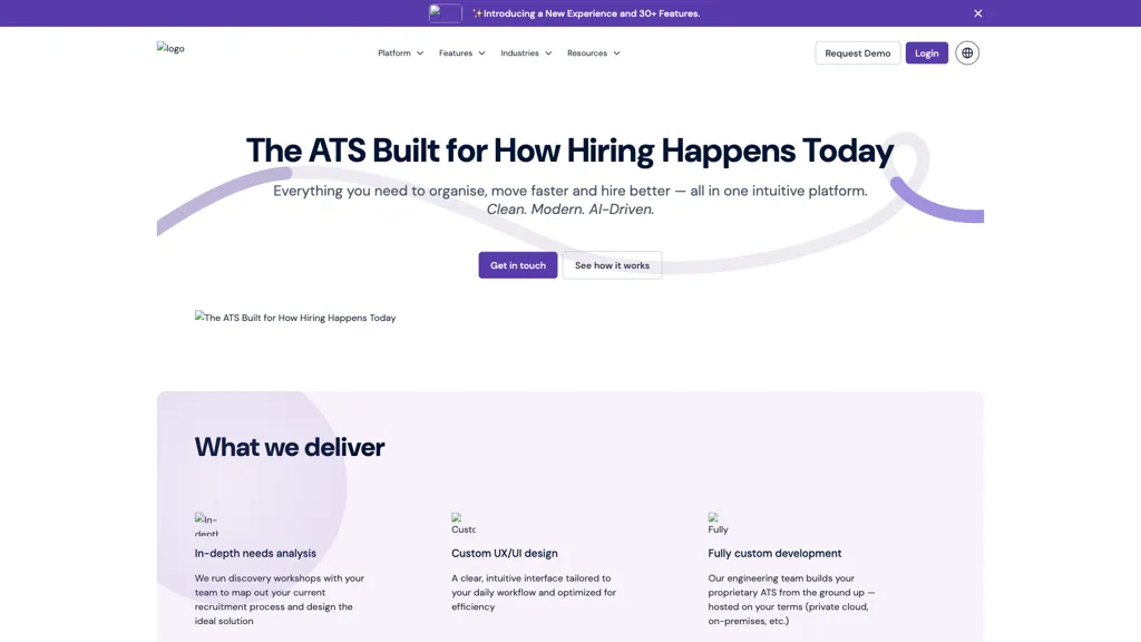 VanillaHR Hiring Platform 官网截图