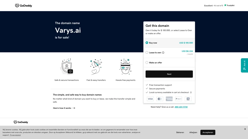 Varys AI 官网截图