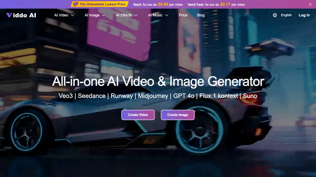 Viddo AI Video Generator 官网截图