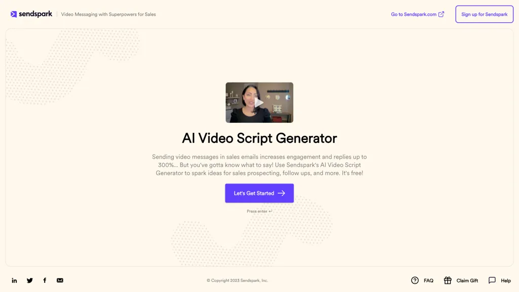 Video script generator 官网截图