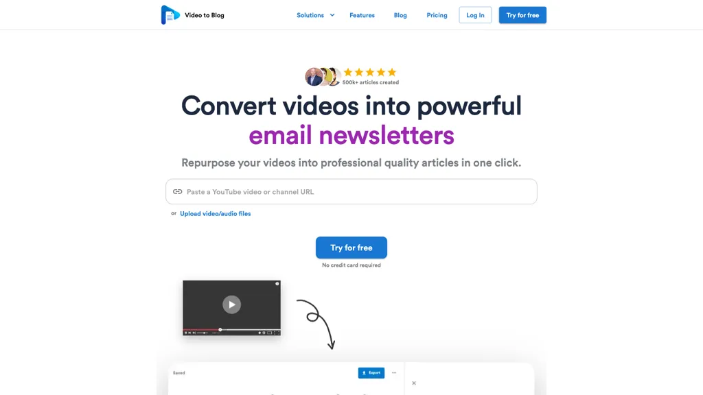 Video to Blog 官网截图