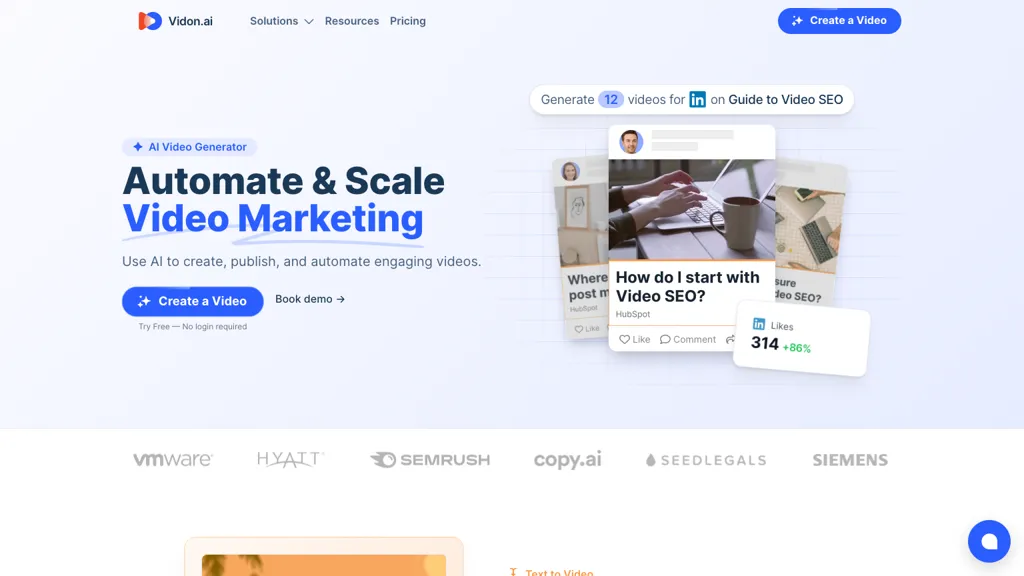 Vidon.ai 官网截图