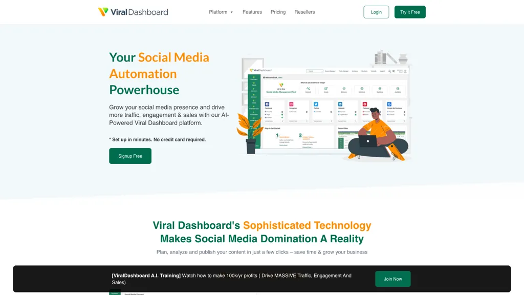 ViralDashboard 官网截图