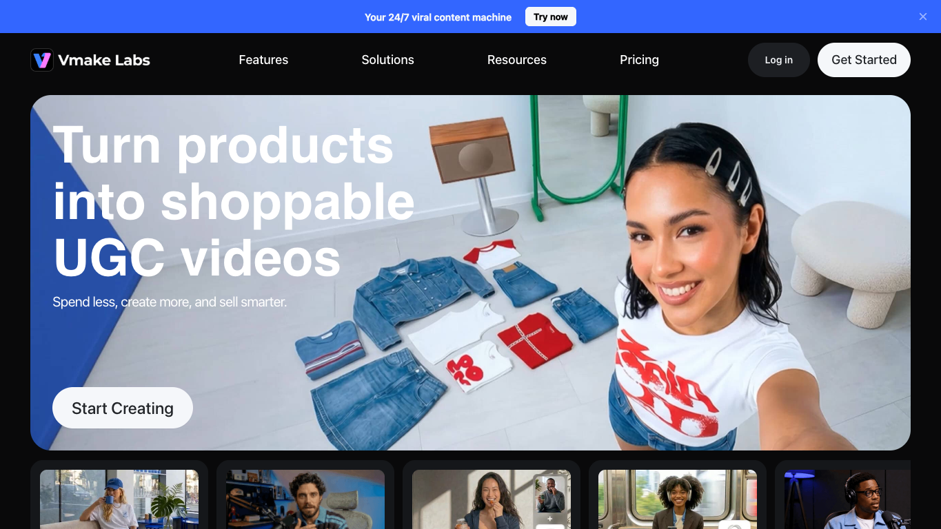 Vmake.ai 官网截图