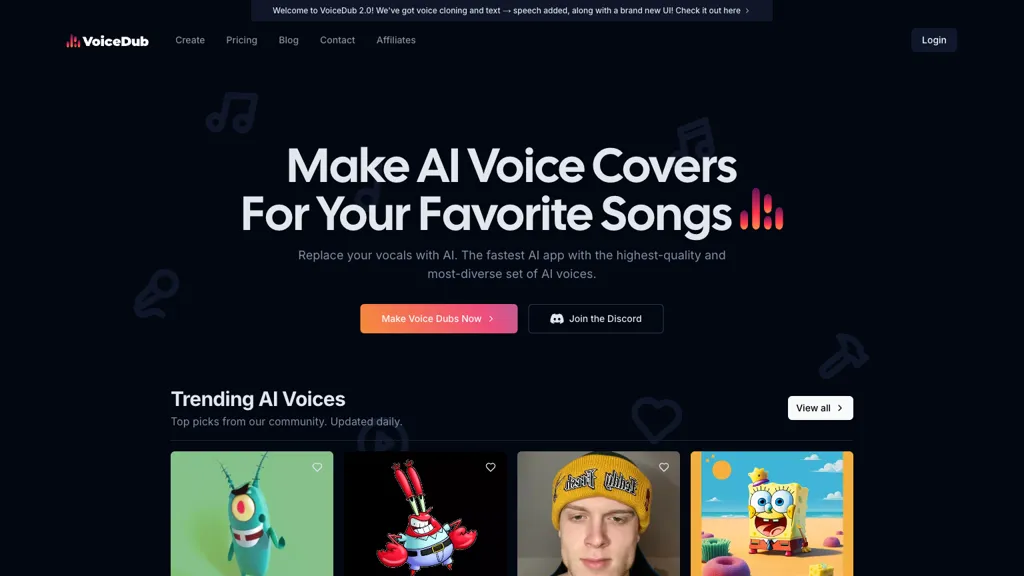 VoiceDub 官网截图