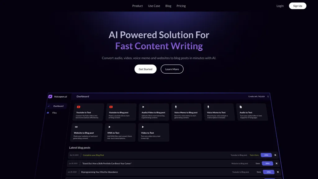 VoicePen AI 官网截图