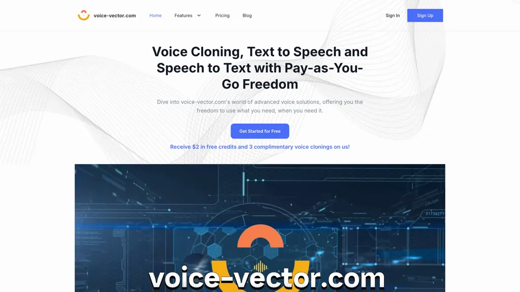 Voicevector 官网截图