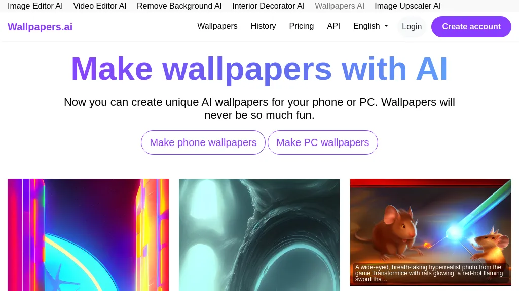 Wallpapers AI 工具截图
