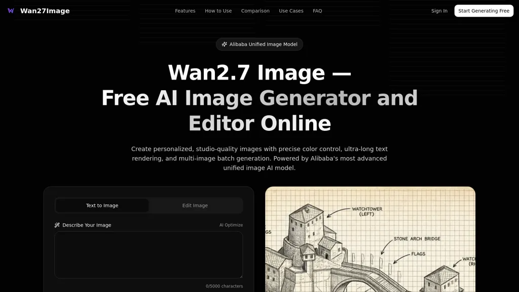 wan2.7-image.com 官网截图