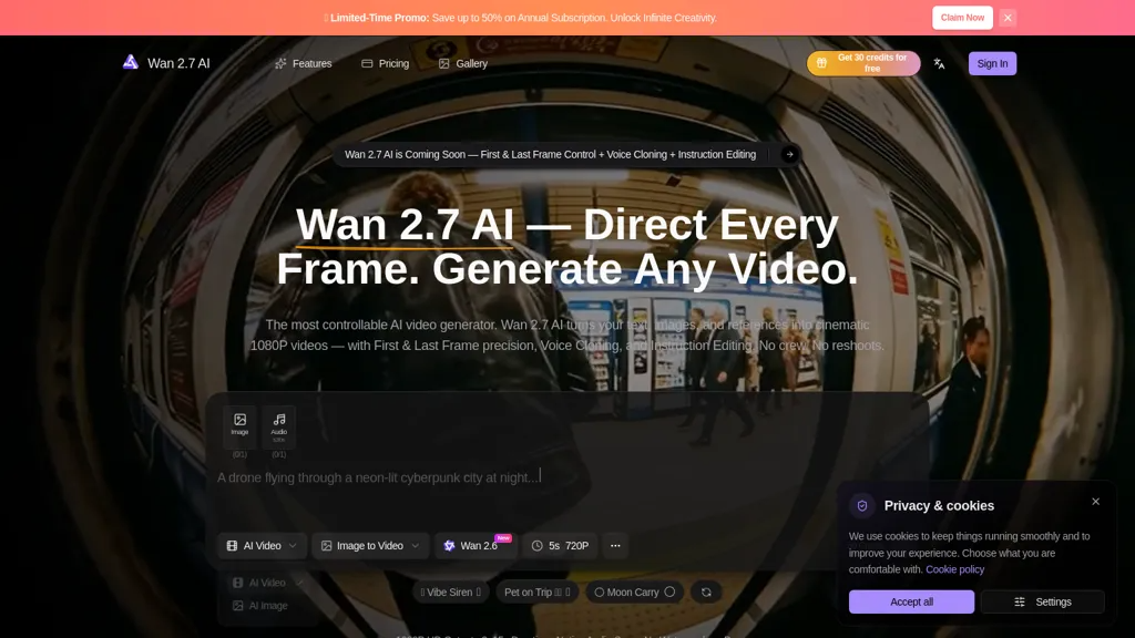 Wan27AI.net 官网截图