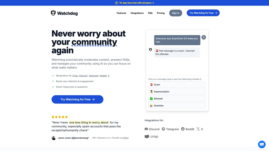 Watchdog 官网截图
