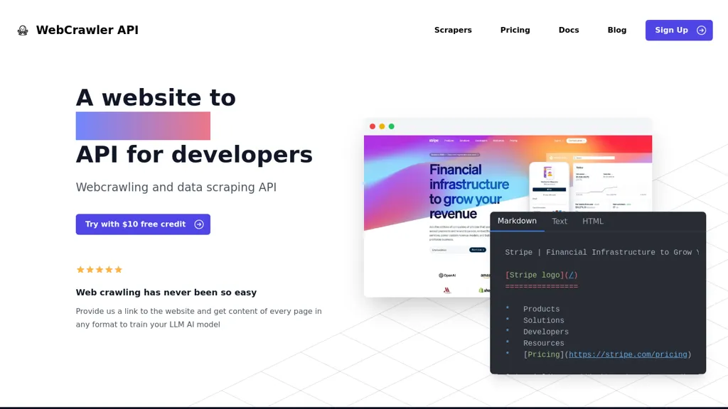 Webcrawler API 工具截图