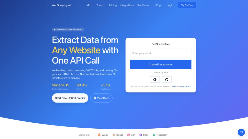 Webscraping.ai 工具截图